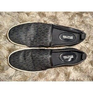 Michael Kors Black Monogram Slip On Sneakers